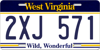 WV license plate 2XJ571