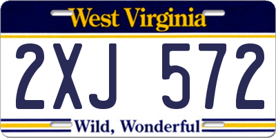 WV license plate 2XJ572