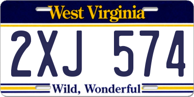 WV license plate 2XJ574
