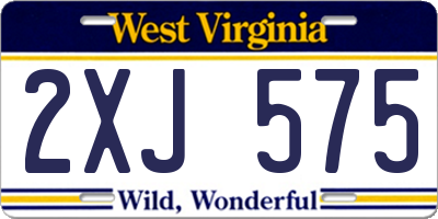 WV license plate 2XJ575