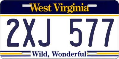 WV license plate 2XJ577