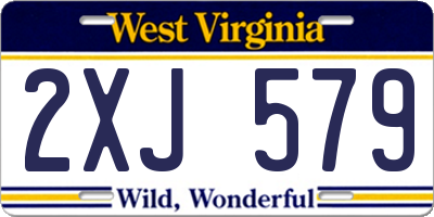 WV license plate 2XJ579