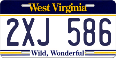 WV license plate 2XJ586