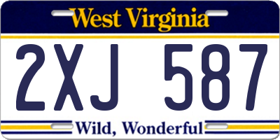 WV license plate 2XJ587