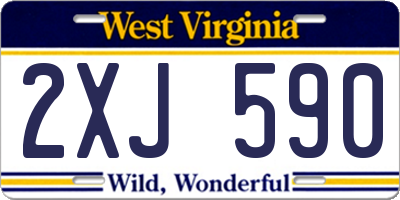 WV license plate 2XJ590