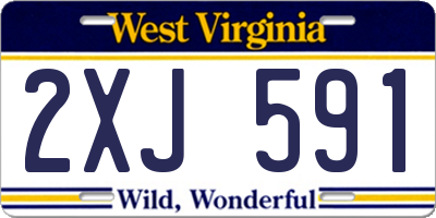 WV license plate 2XJ591