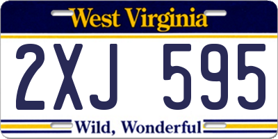 WV license plate 2XJ595