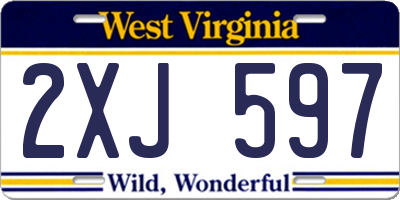 WV license plate 2XJ597