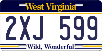 WV license plate 2XJ599