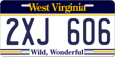 WV license plate 2XJ606