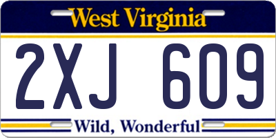 WV license plate 2XJ609