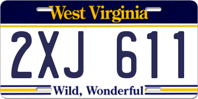WV license plate 2XJ611