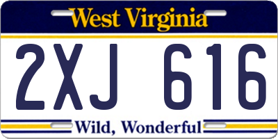WV license plate 2XJ616