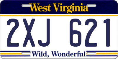 WV license plate 2XJ621