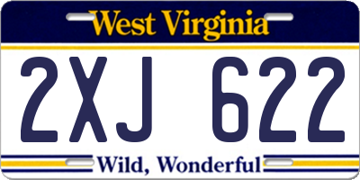 WV license plate 2XJ622