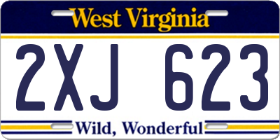 WV license plate 2XJ623