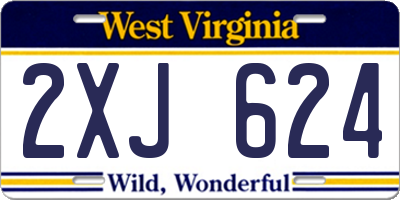 WV license plate 2XJ624