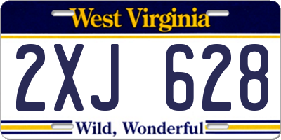 WV license plate 2XJ628