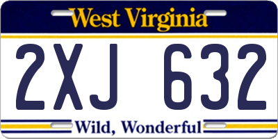 WV license plate 2XJ632