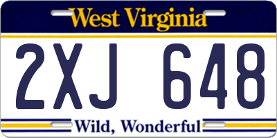 WV license plate 2XJ648