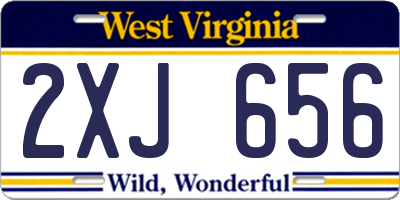 WV license plate 2XJ656