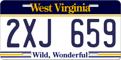 WV license plate 2XJ659