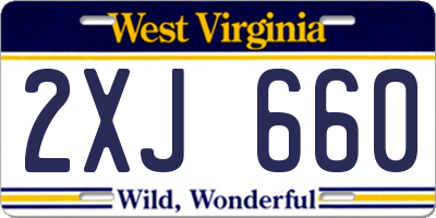 WV license plate 2XJ660