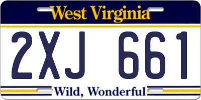 WV license plate 2XJ661