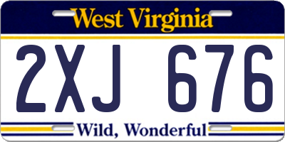 WV license plate 2XJ676