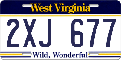 WV license plate 2XJ677