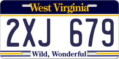 WV license plate 2XJ679