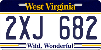 WV license plate 2XJ682