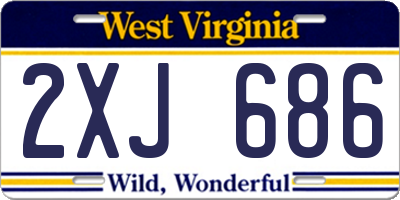 WV license plate 2XJ686