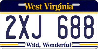 WV license plate 2XJ688