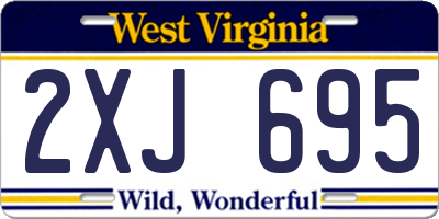 WV license plate 2XJ695