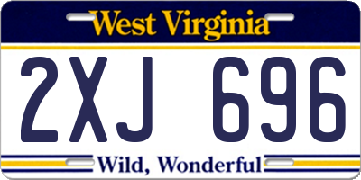 WV license plate 2XJ696