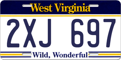 WV license plate 2XJ697