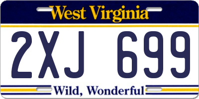 WV license plate 2XJ699