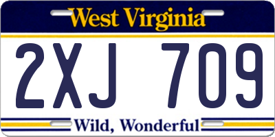 WV license plate 2XJ709