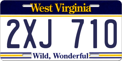 WV license plate 2XJ710