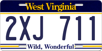 WV license plate 2XJ711