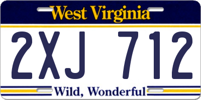 WV license plate 2XJ712