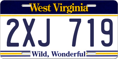 WV license plate 2XJ719