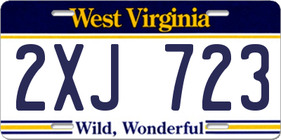 WV license plate 2XJ723
