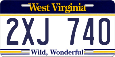 WV license plate 2XJ740
