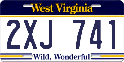 WV license plate 2XJ741