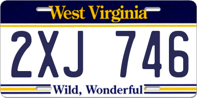 WV license plate 2XJ746