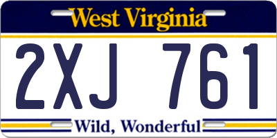 WV license plate 2XJ761