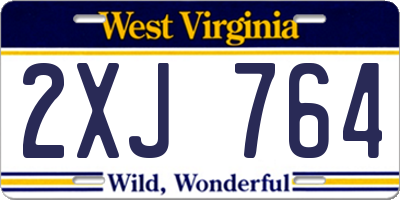 WV license plate 2XJ764