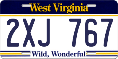 WV license plate 2XJ767